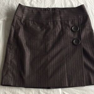 PRICE DROP! Elegant Brown Pinstripe Mini Skirt